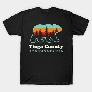 Tioga County Pennsylvania Camping Hiking Bear T-Shirt